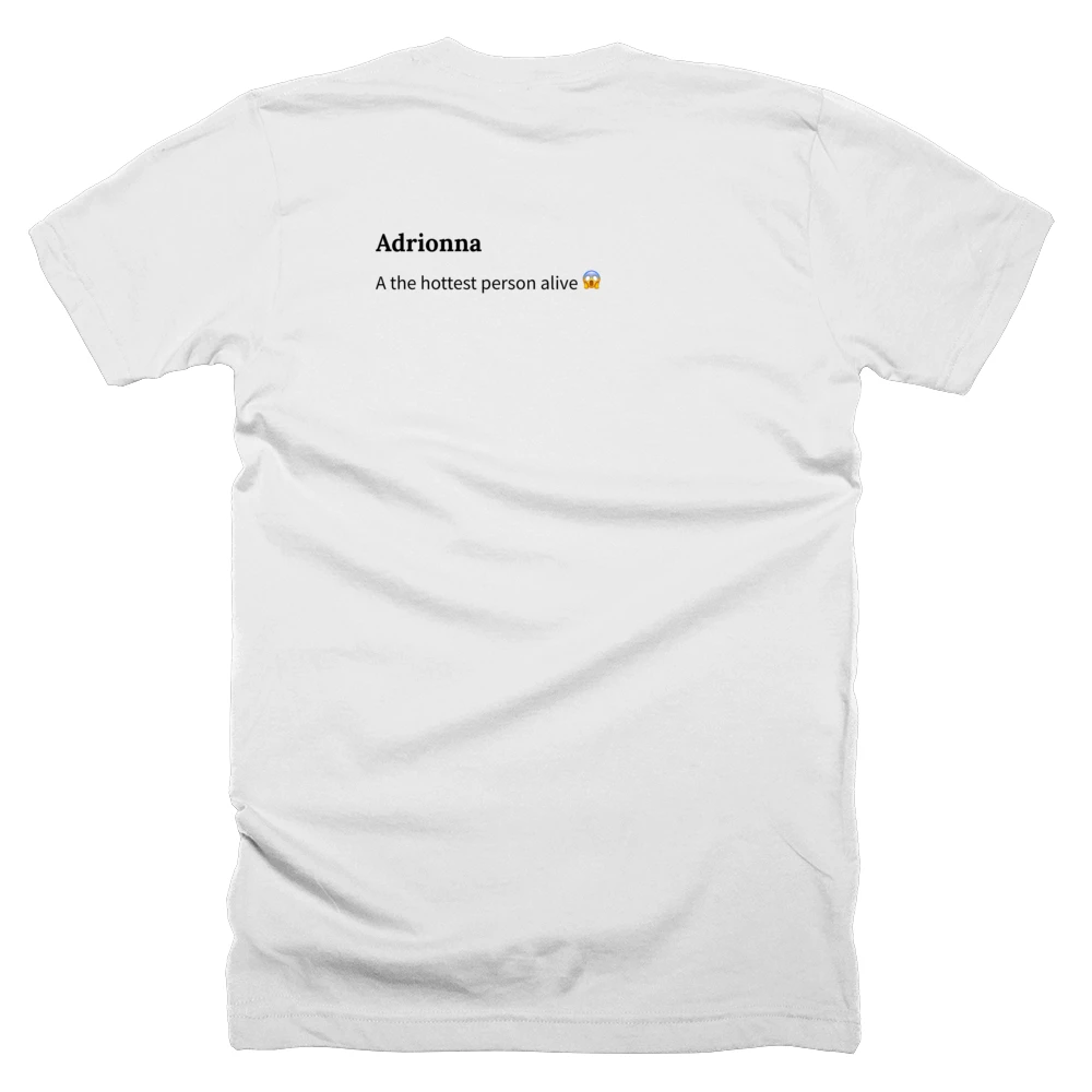 T-shirt with a definition of 'Adrionna' printed on the back