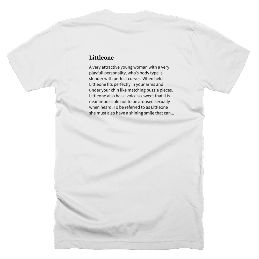 T-shirt with a definition of 'Littleone' printed on the back