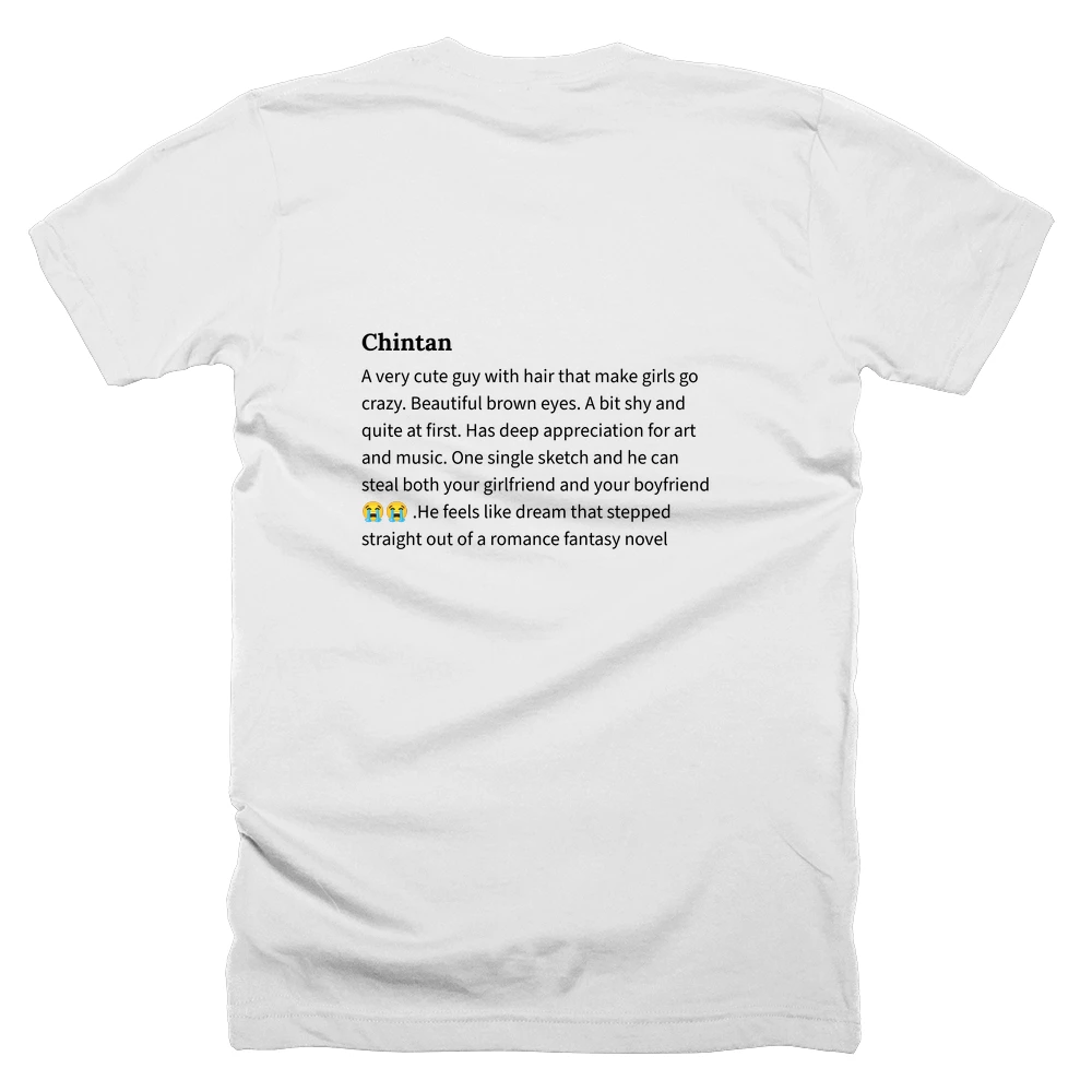 T-shirt with a definition of 'Chintan' printed on the back