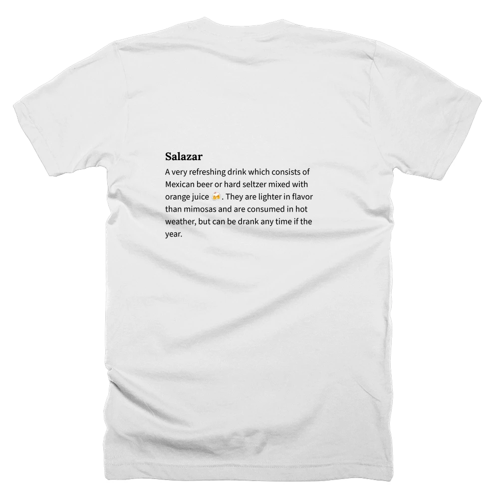 T-shirt with a definition of 'Salazar' printed on the back