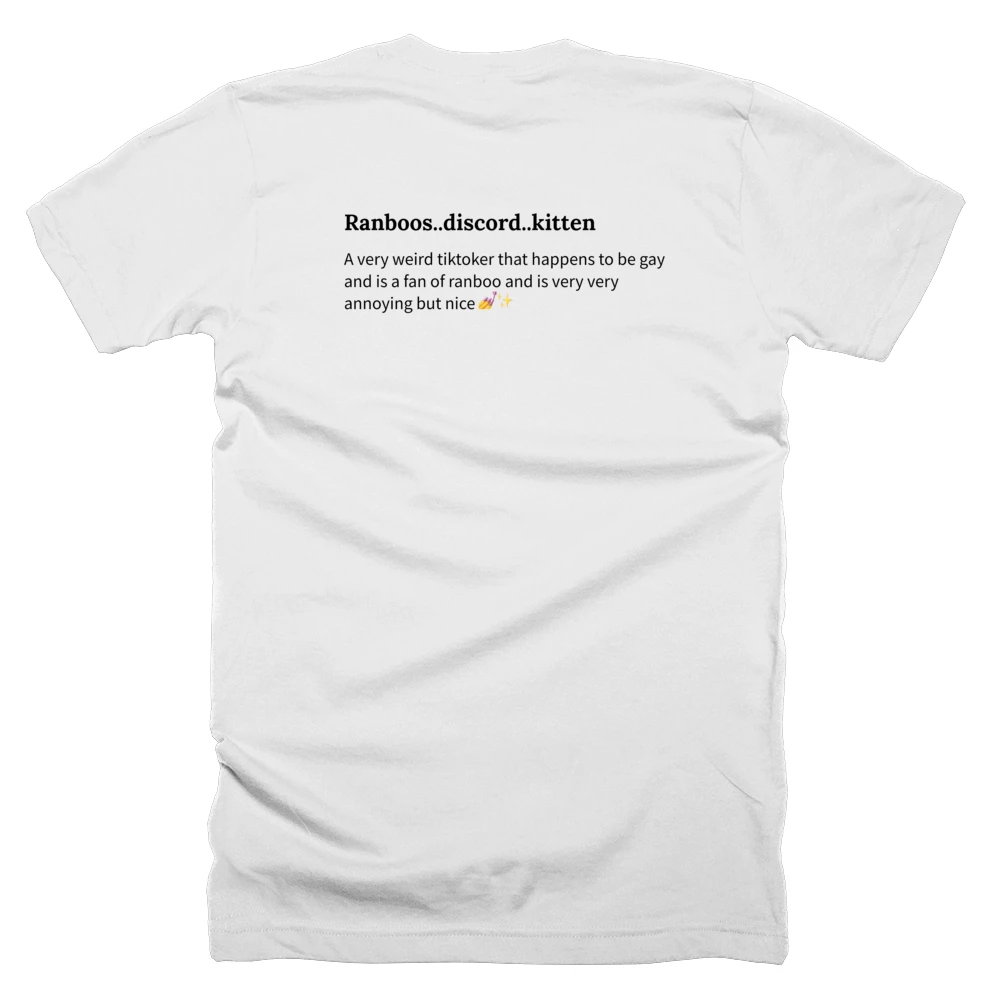 T-shirt with a definition of 'Ranboos..discord..kitten' printed on the back