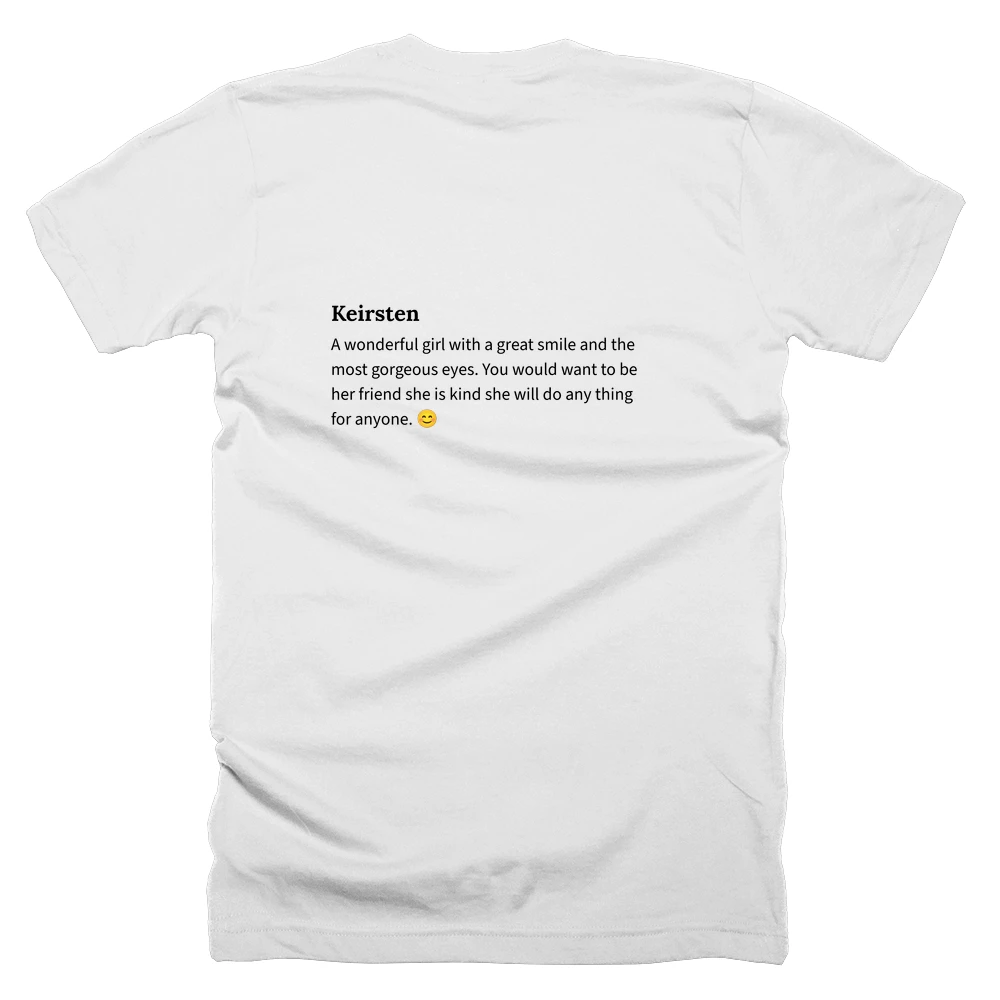 T-shirt with a definition of 'Keirsten' printed on the back