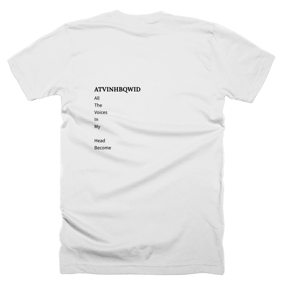 T-shirt with a definition of 'ATVINHBQWID' printed on the back