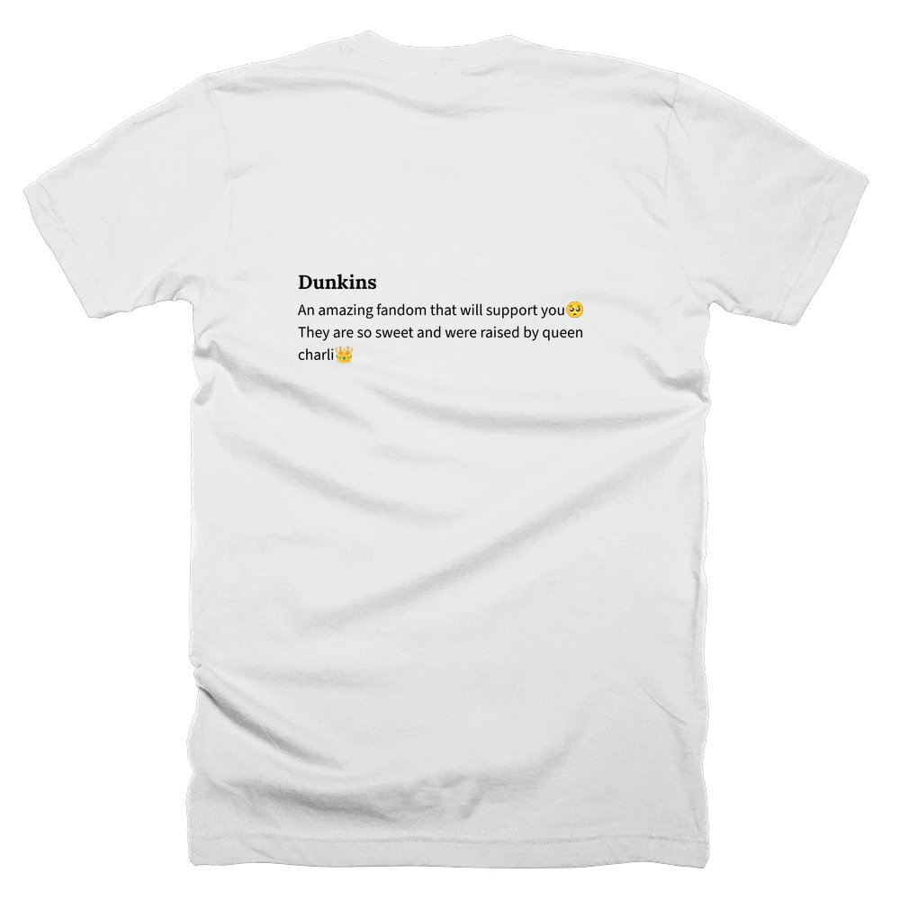 T-shirt with a definition of 'Dunkins' printed on the back