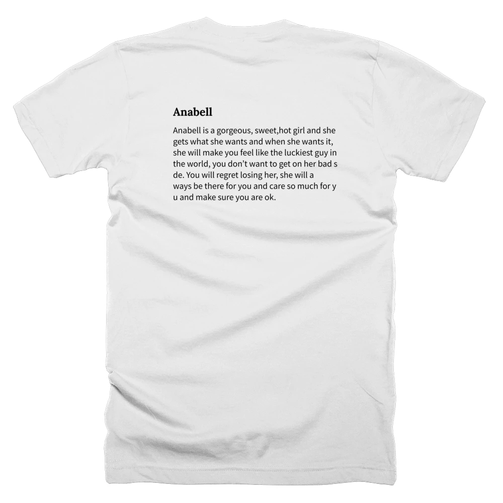 T-shirt with a definition of 'Anabell' printed on the back