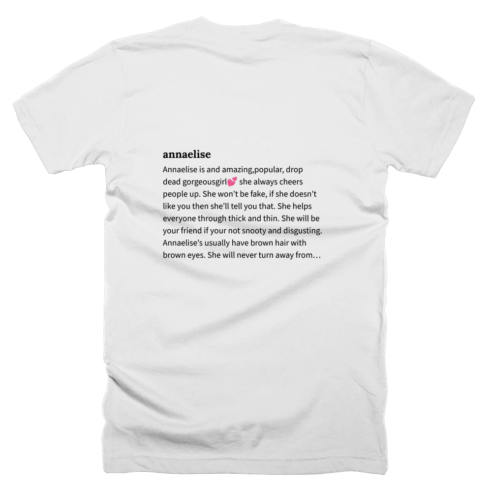 T-shirt with a definition of 'annaelise' printed on the back