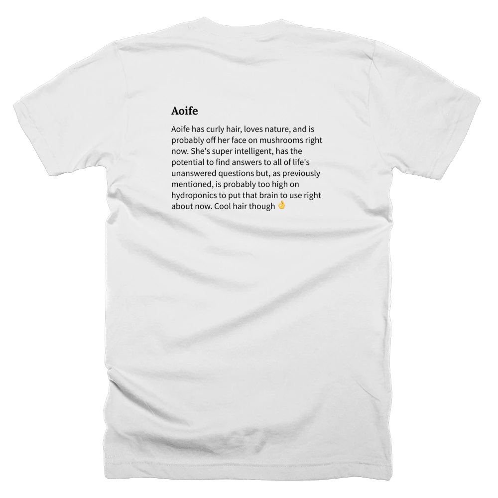 T-shirt with a definition of 'Aoife' printed on the back