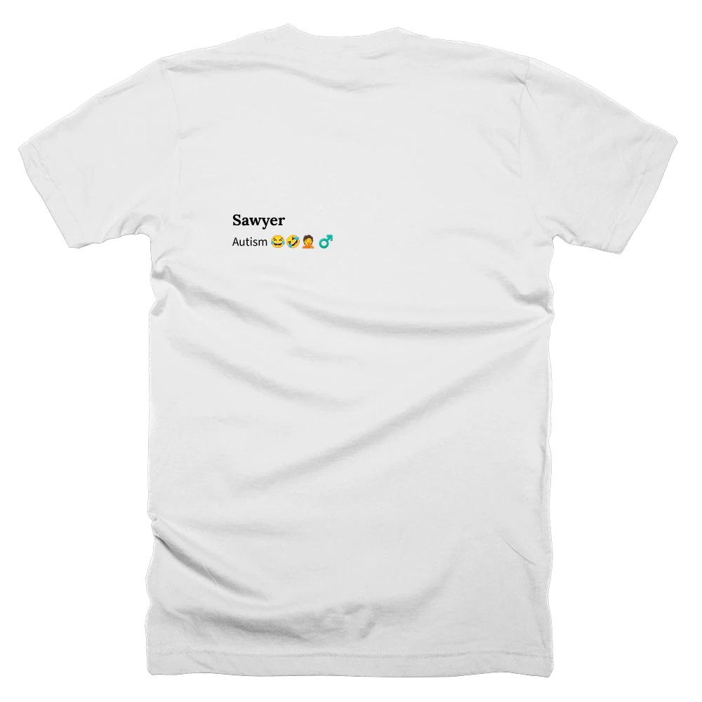 T-shirt with a definition of 'Sawyer' printed on the back