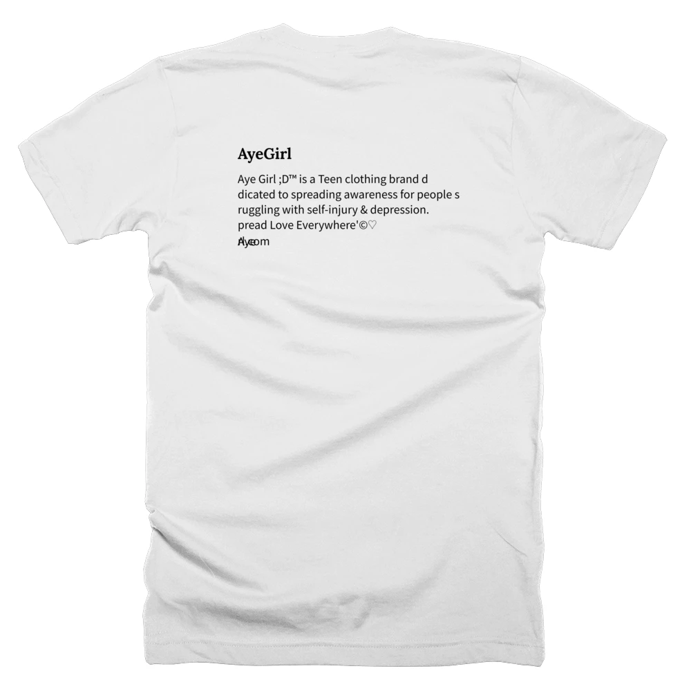 T-shirt with a definition of 'AyeGirl' printed on the back