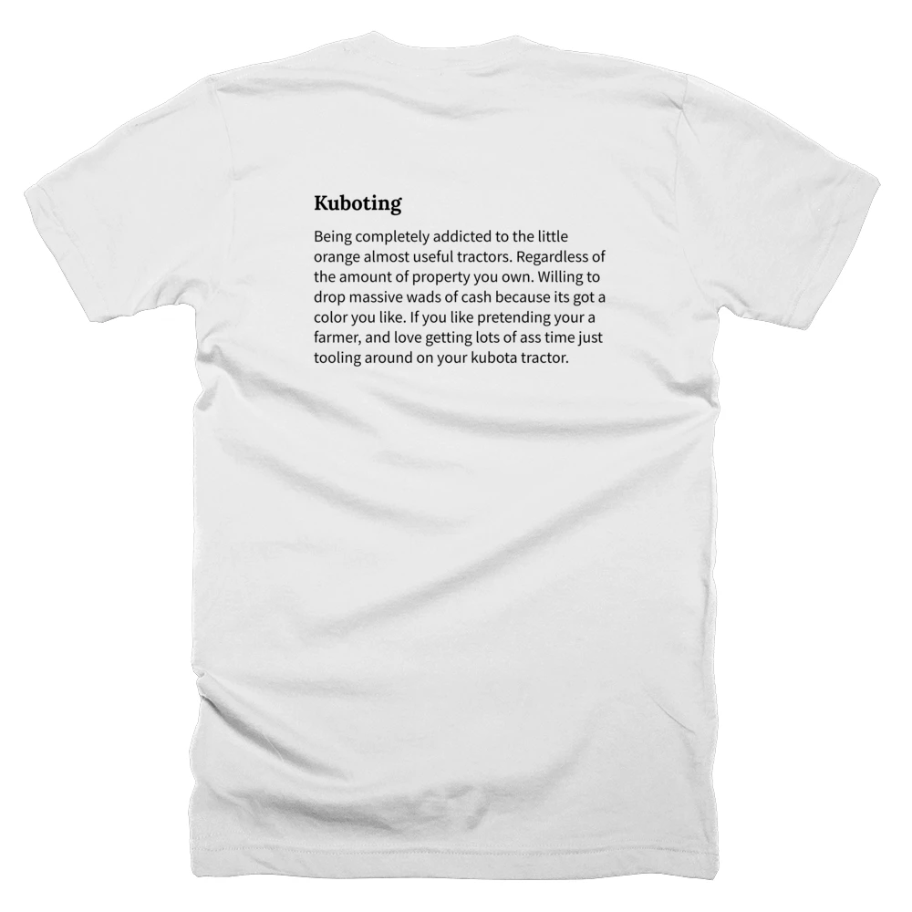 T-shirt with a definition of 'Kuboting' printed on the back