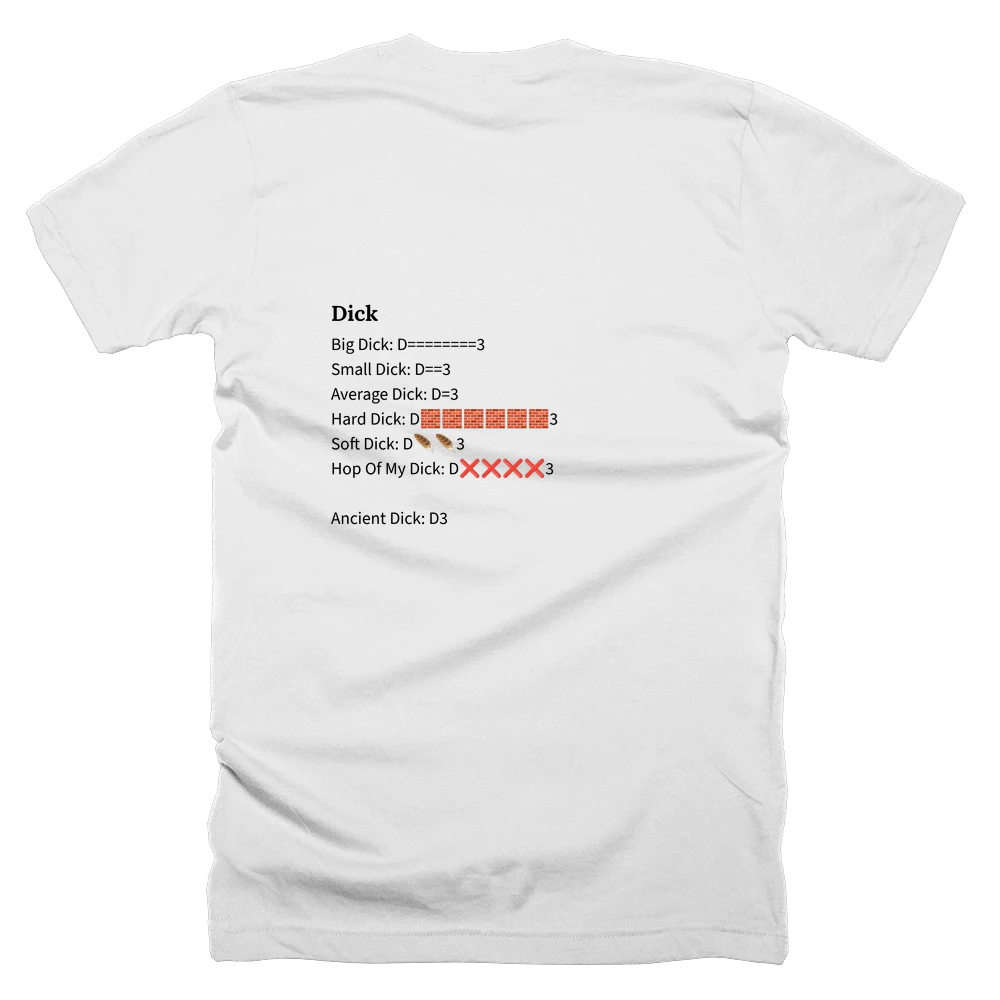 T-shirt with a definition of 'Dick' printed on the back