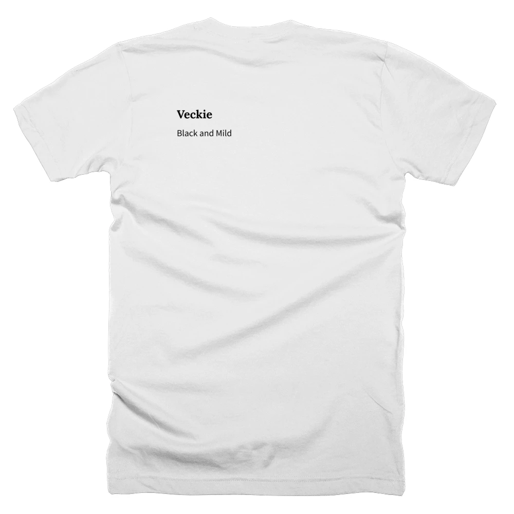 T-shirt with a definition of 'Veckie' printed on the back
