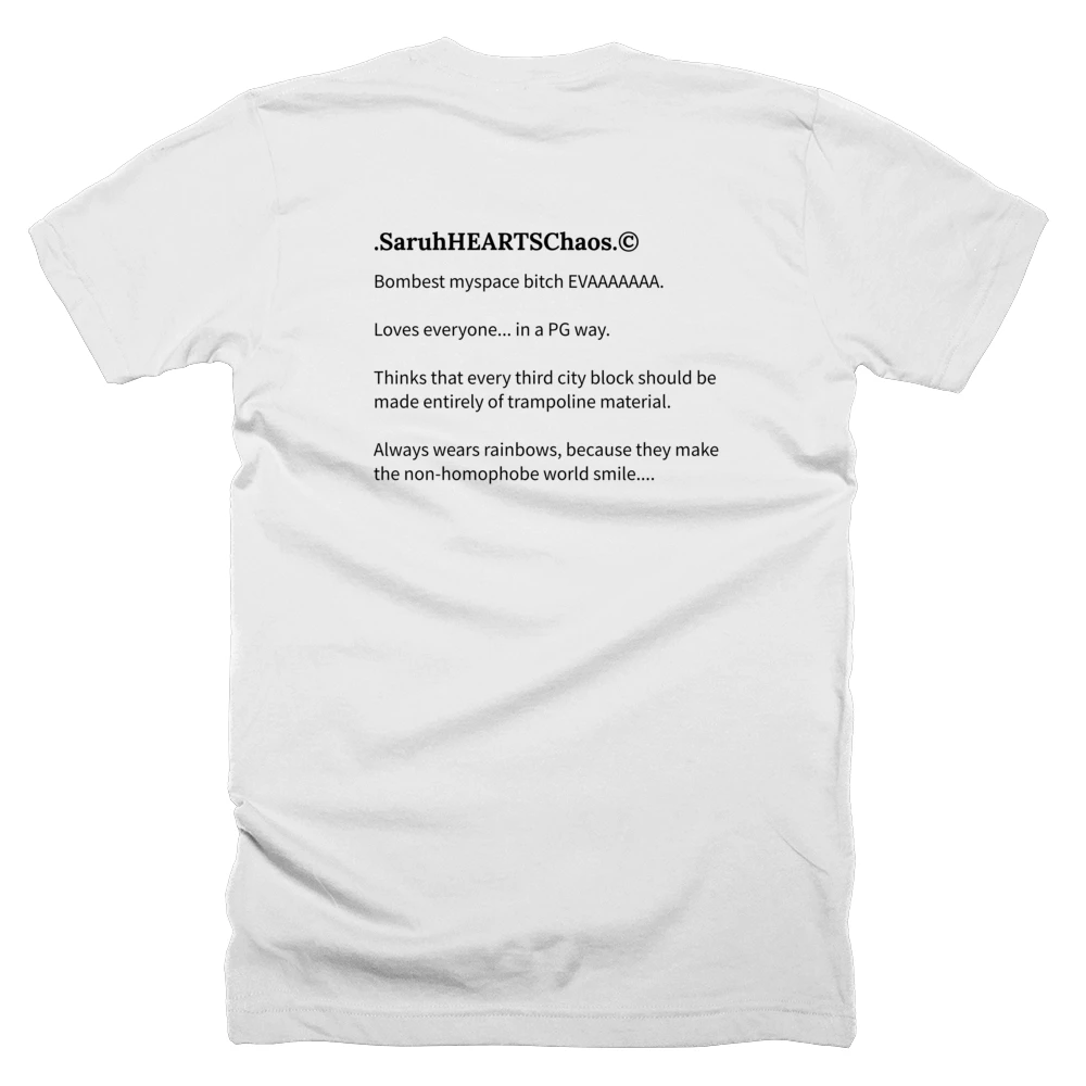 T-shirt with a definition of '.SaruhHEARTSChaos.©' printed on the back