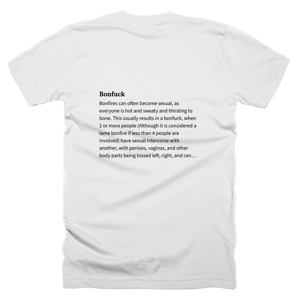 T-shirt with a definition of 'Bonfuck' printed on the back