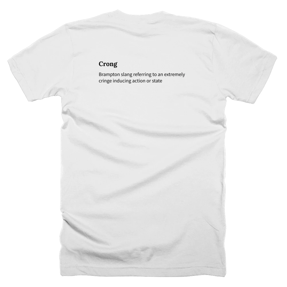 T-shirt with a definition of 'Crong' printed on the back