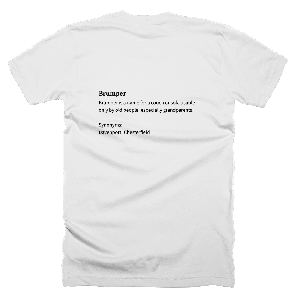 T-shirt with a definition of 'Brumper' printed on the back