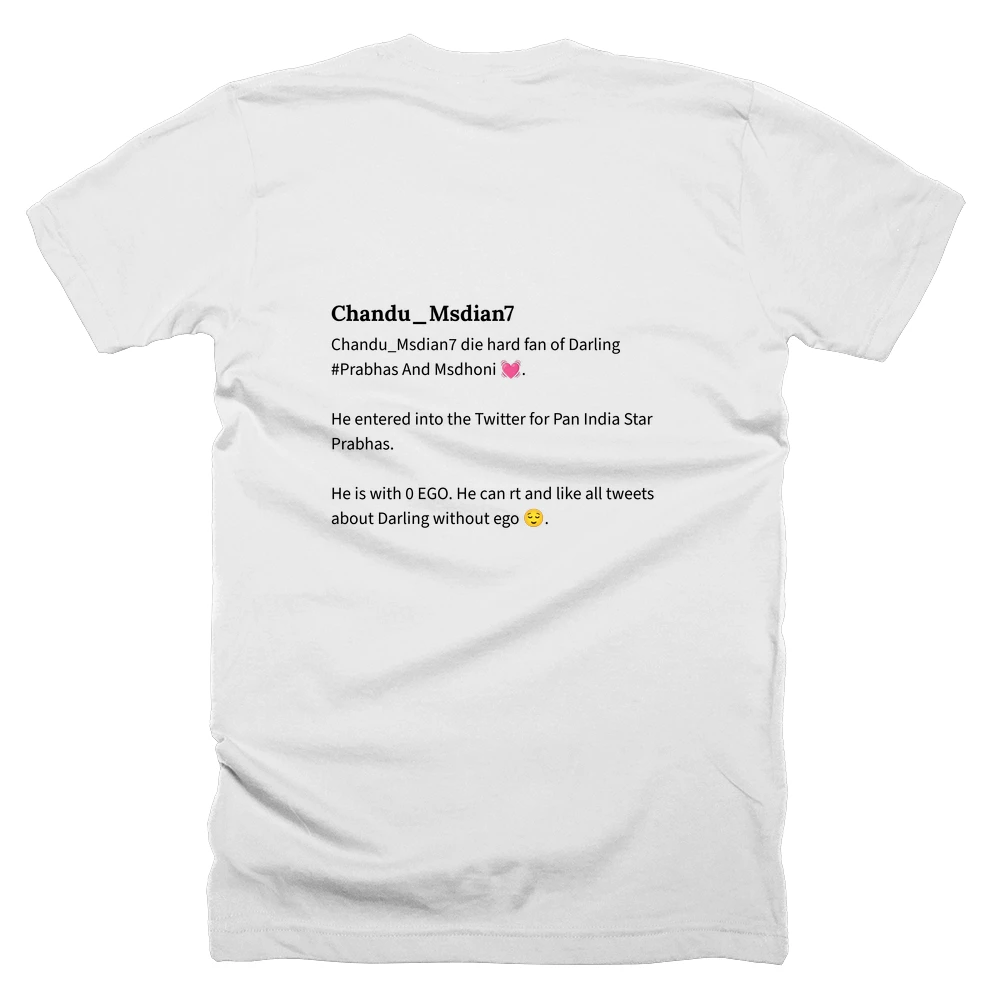 T-shirt with a definition of 'Chandu_Msdian7' printed on the back