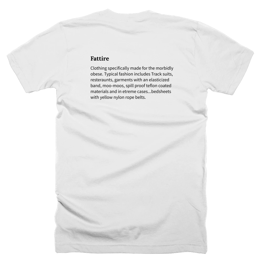 T-shirt with a definition of 'Fattire' printed on the back