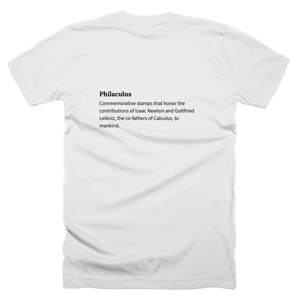 T-shirt with a definition of 'Philaculus' printed on the back