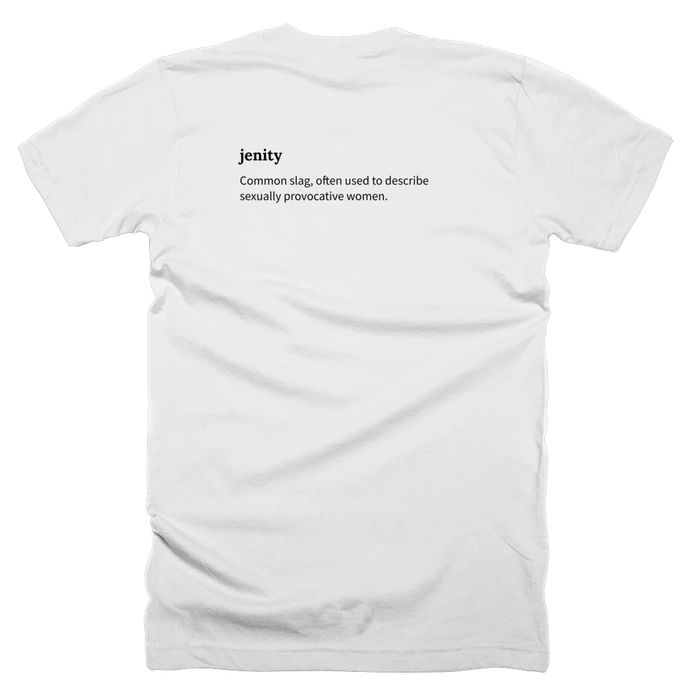 T-shirt with a definition of 'jenity' printed on the back