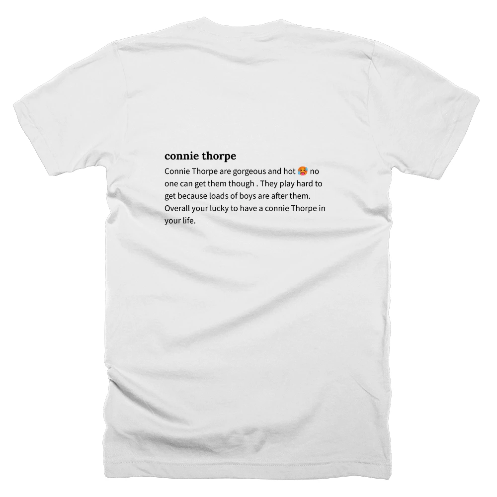 T-shirt with a definition of 'connie thorpe' printed on the back