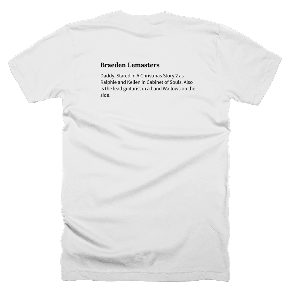 T-shirt with a definition of 'Braeden Lemasters' printed on the back