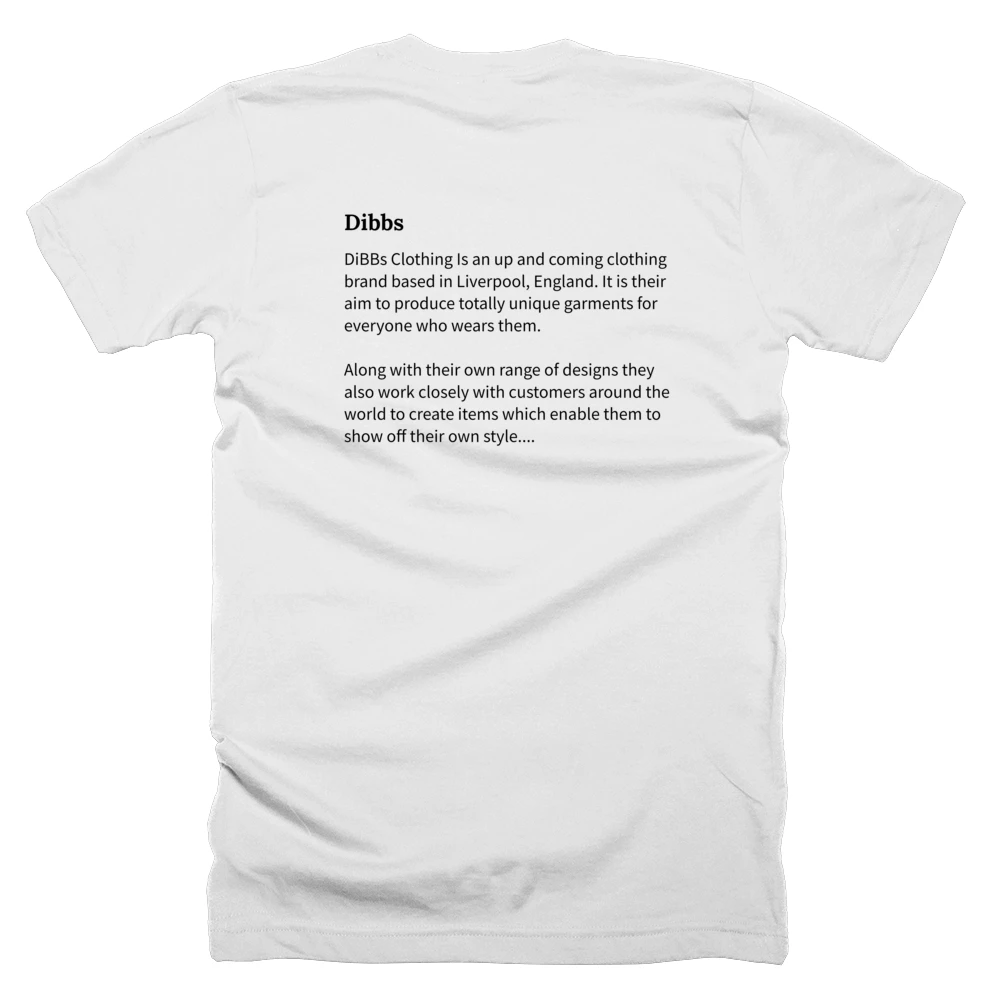 T-shirt with a definition of 'Dibbs' printed on the back