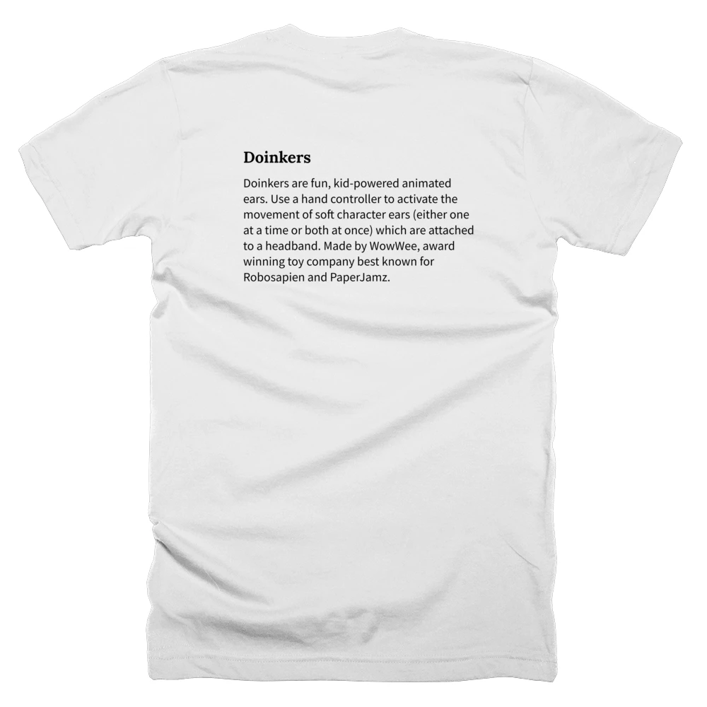 T-shirt with a definition of 'Doinkers' printed on the back
