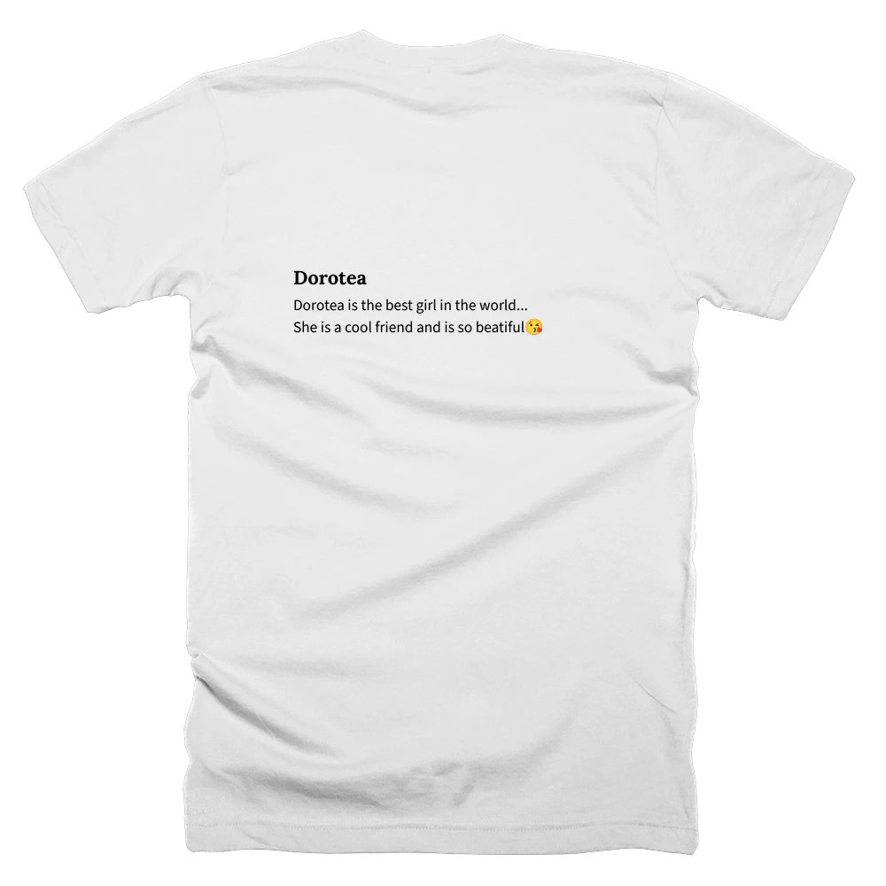 T-shirt with a definition of 'Dorotea' printed on the back