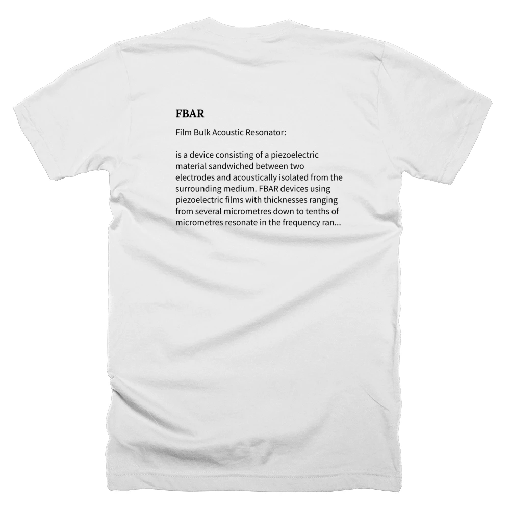 T-shirt with a definition of 'FBAR' printed on the back