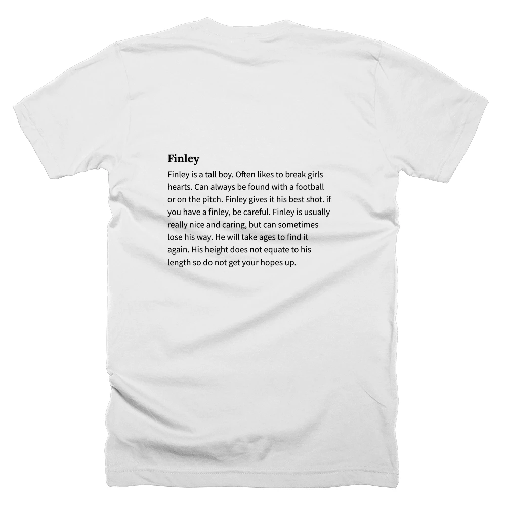 T-shirt with a definition of 'Finley' printed on the back