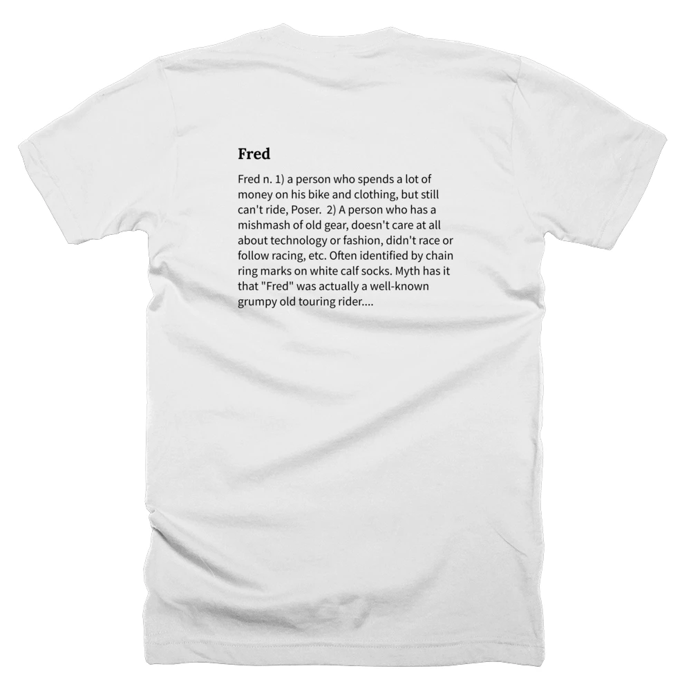 T-shirt with a definition of 'Fred' printed on the back