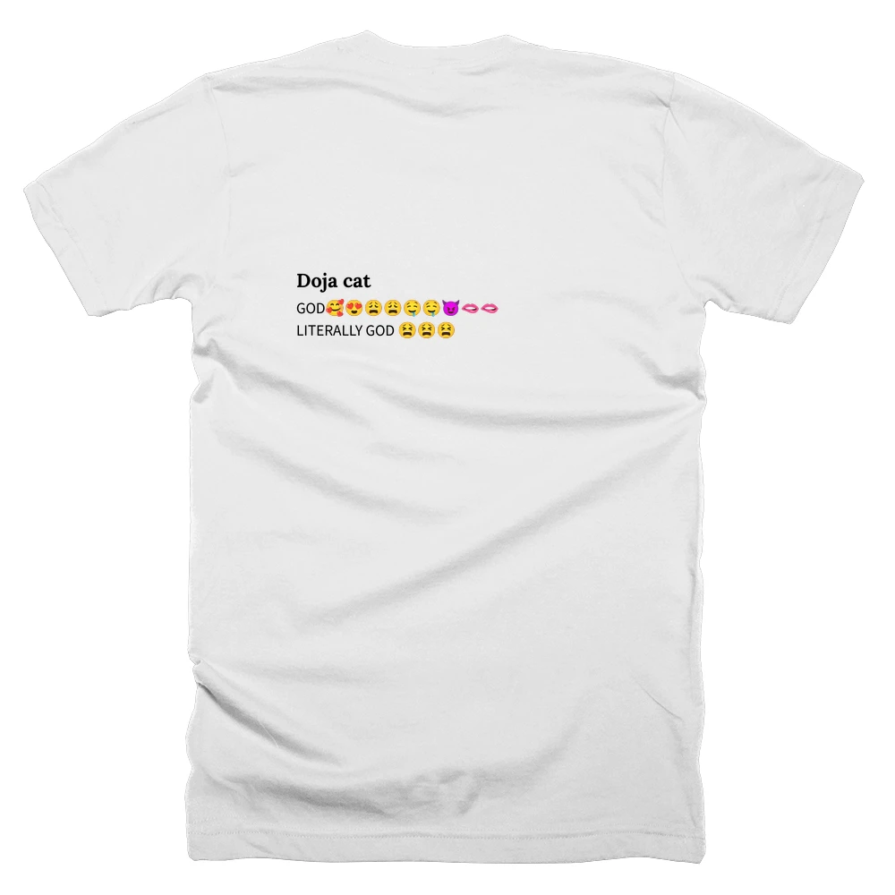 T-shirt with a definition of 'Doja cat' printed on the back