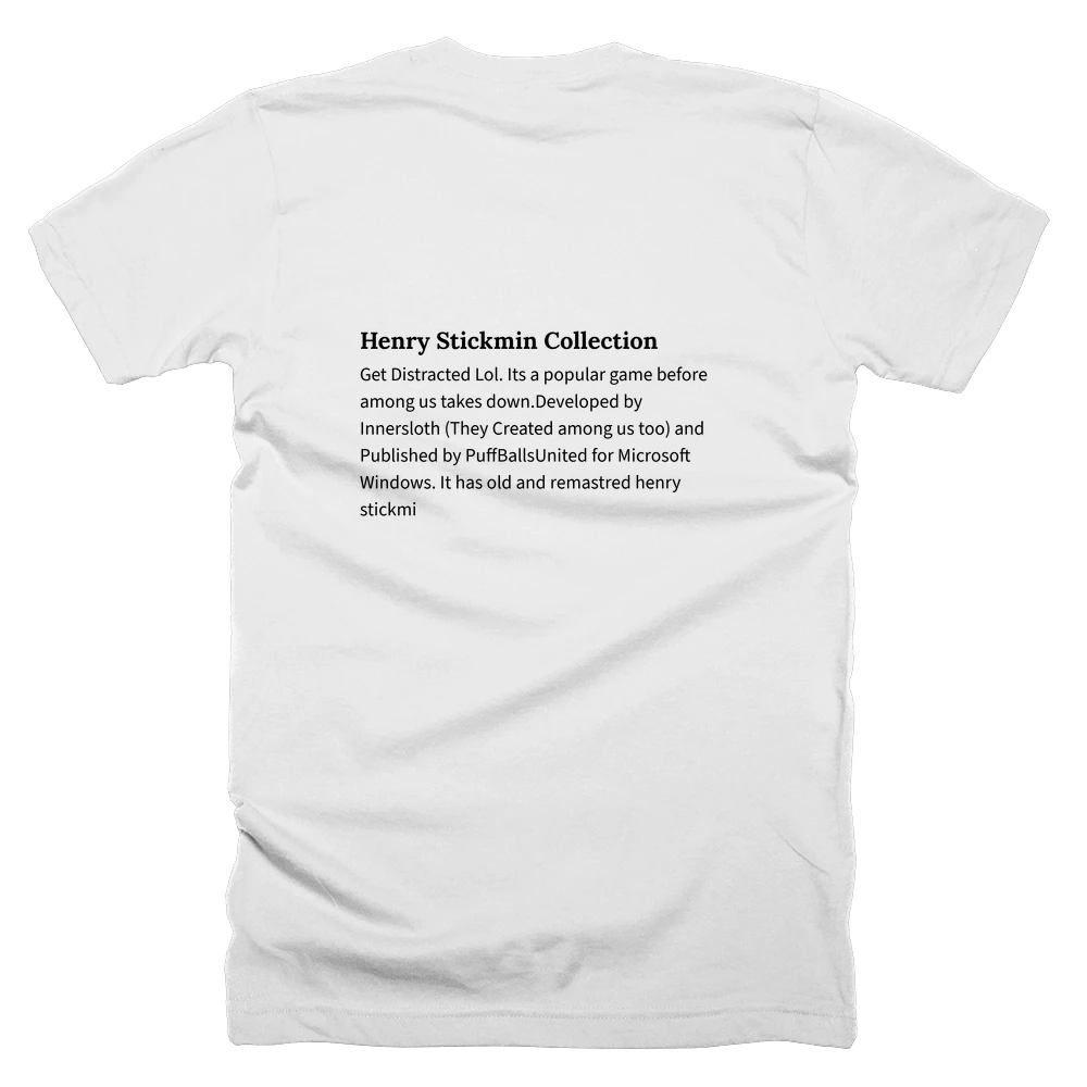 T-shirt with a definition of 'Henry Stickmin Collection' printed on the back