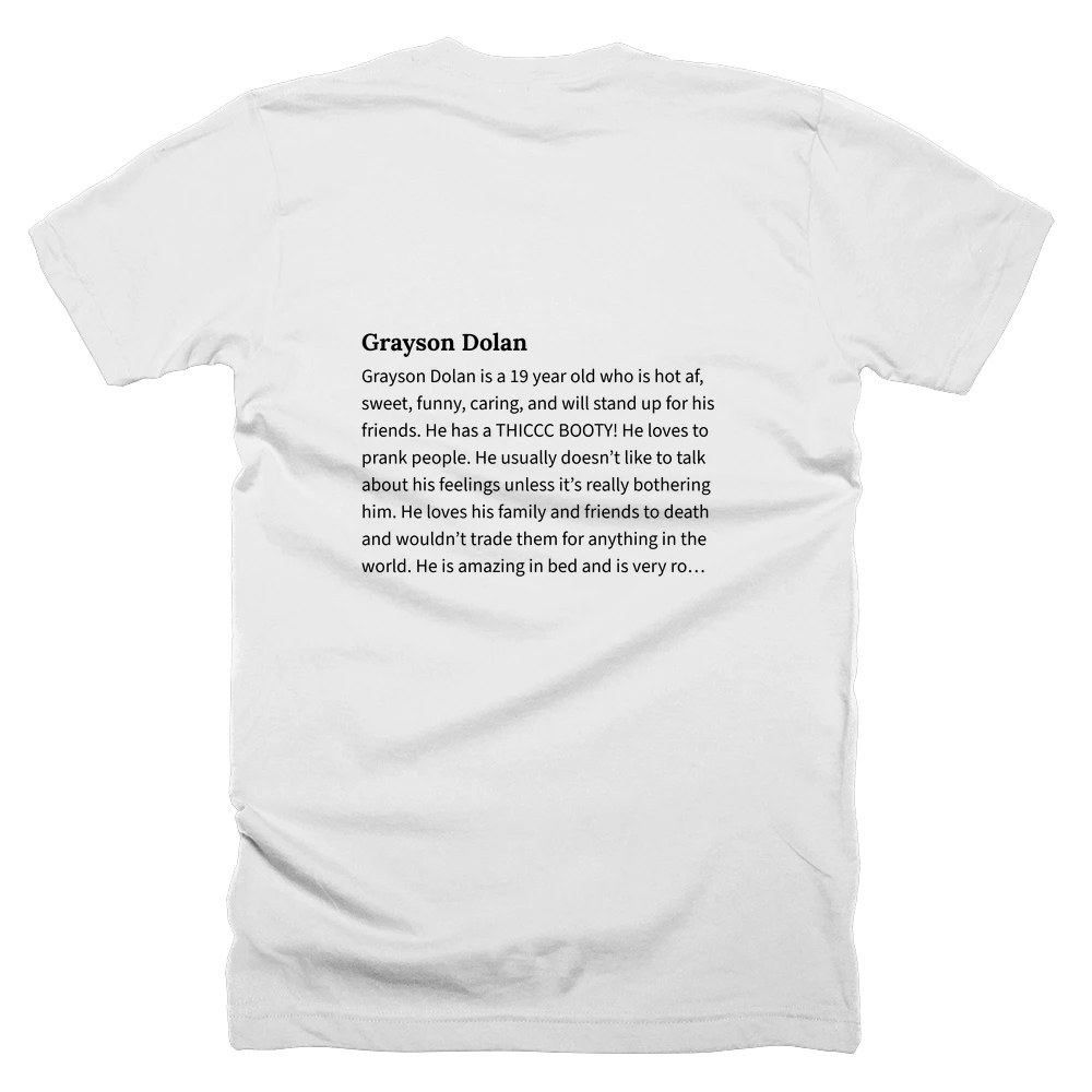 T-shirt with a definition of 'Grayson Dolan' printed on the back