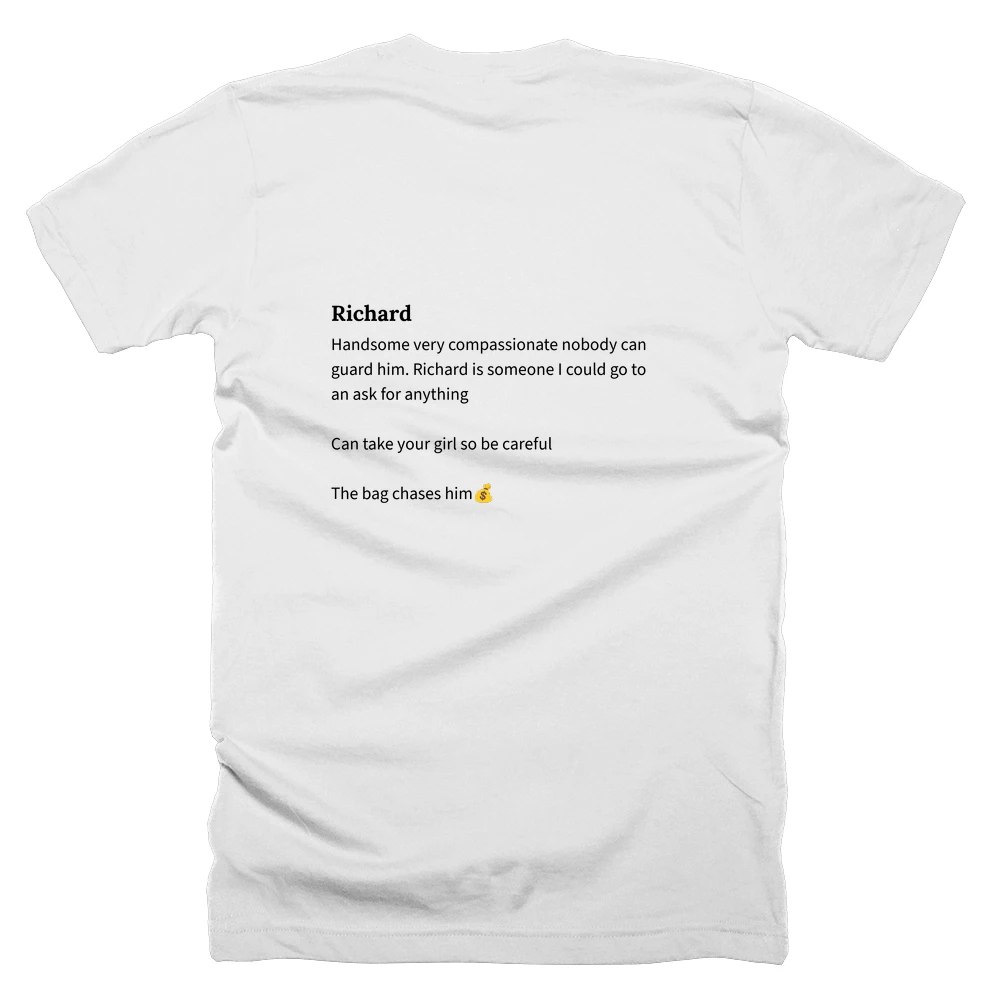 T-shirt with a definition of 'Richard' printed on the back