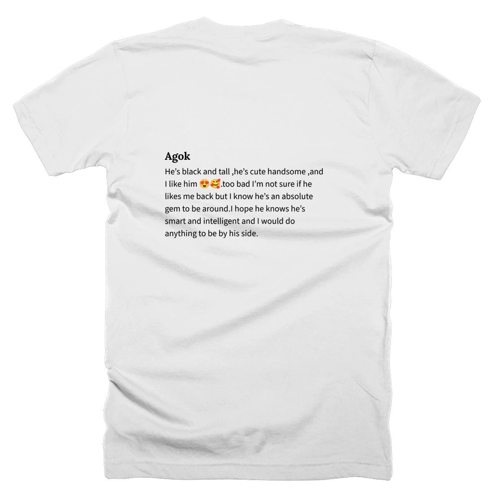 T-shirt with a definition of 'Agok' printed on the back