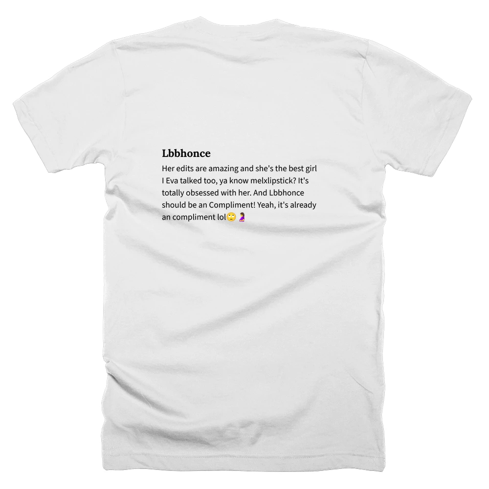 T-shirt with a definition of 'Lbbhonce' printed on the back