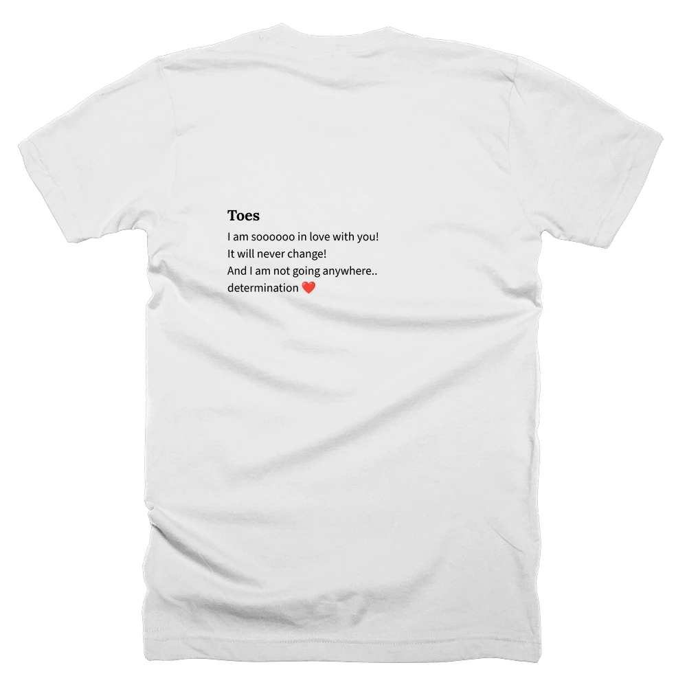 T-shirt with a definition of 'Toes' printed on the back