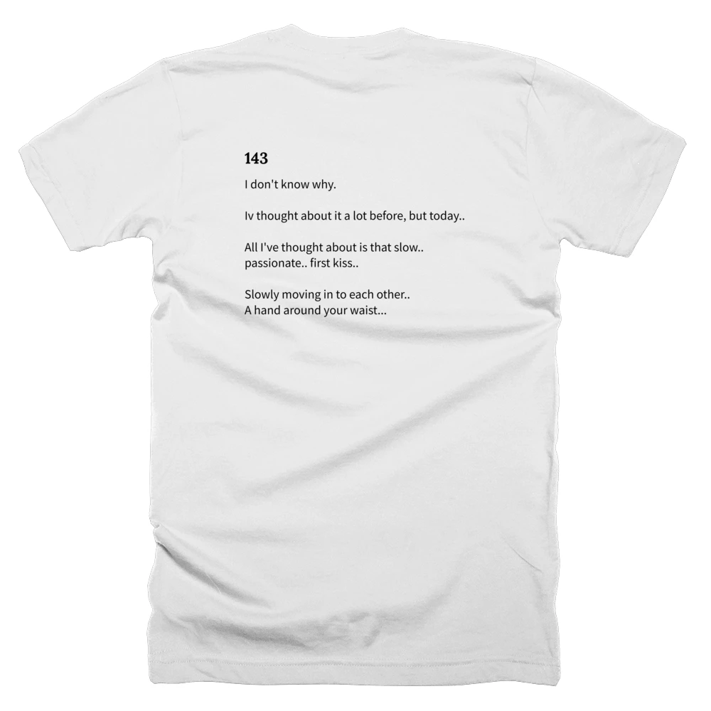 T-shirt with a definition of '143' printed on the back