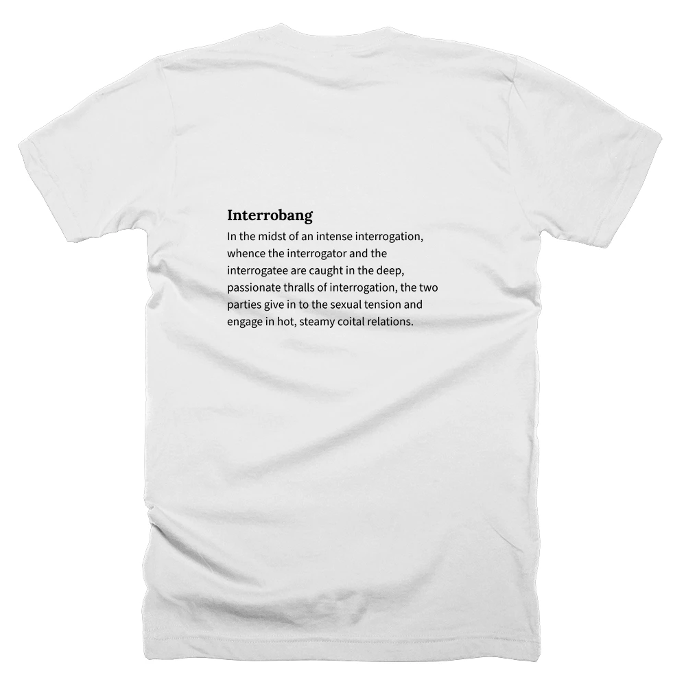 T-shirt with a definition of 'Interrobang' printed on the back