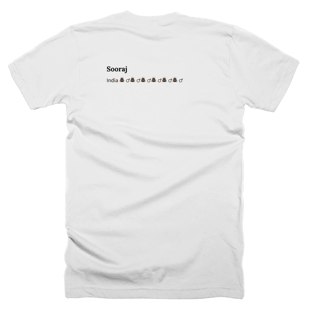 T-shirt with a definition of 'Sooraj' printed on the back
