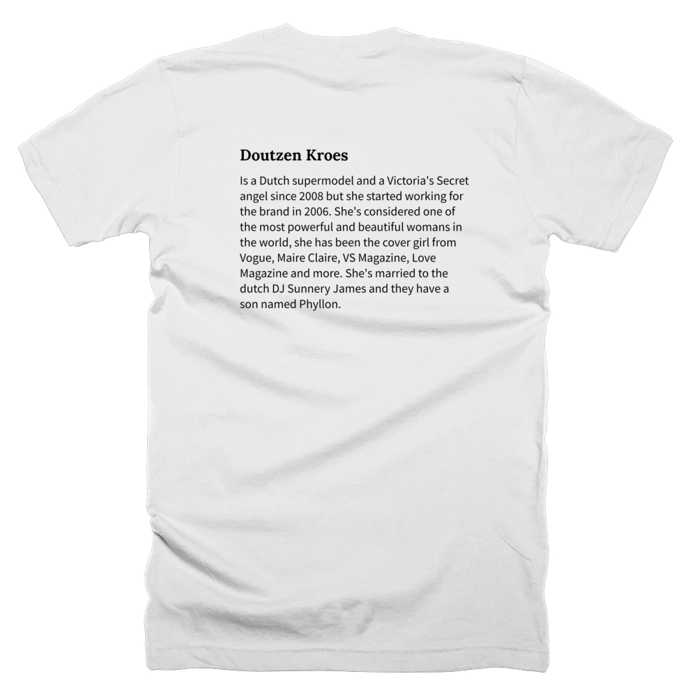 T-shirt with a definition of 'Doutzen Kroes' printed on the back