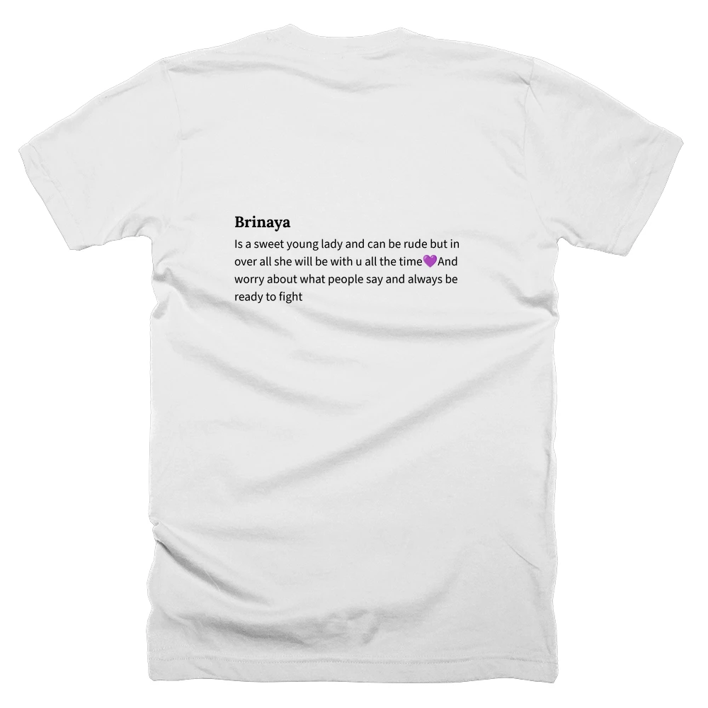 T-shirt with a definition of 'Brinaya' printed on the back