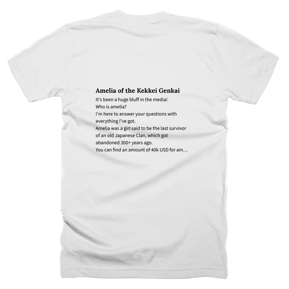 T-shirt with a definition of 'Amelia of the Kekkei Genkai' printed on the back