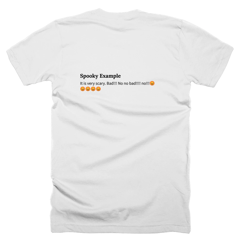 T-shirt with a definition of 'Spooky Example' printed on the back