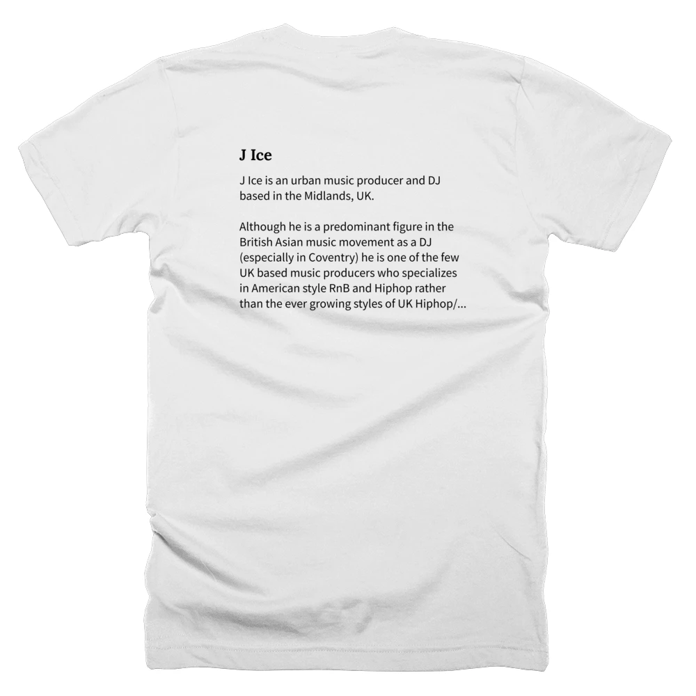 T-shirt with a definition of 'J Ice' printed on the back