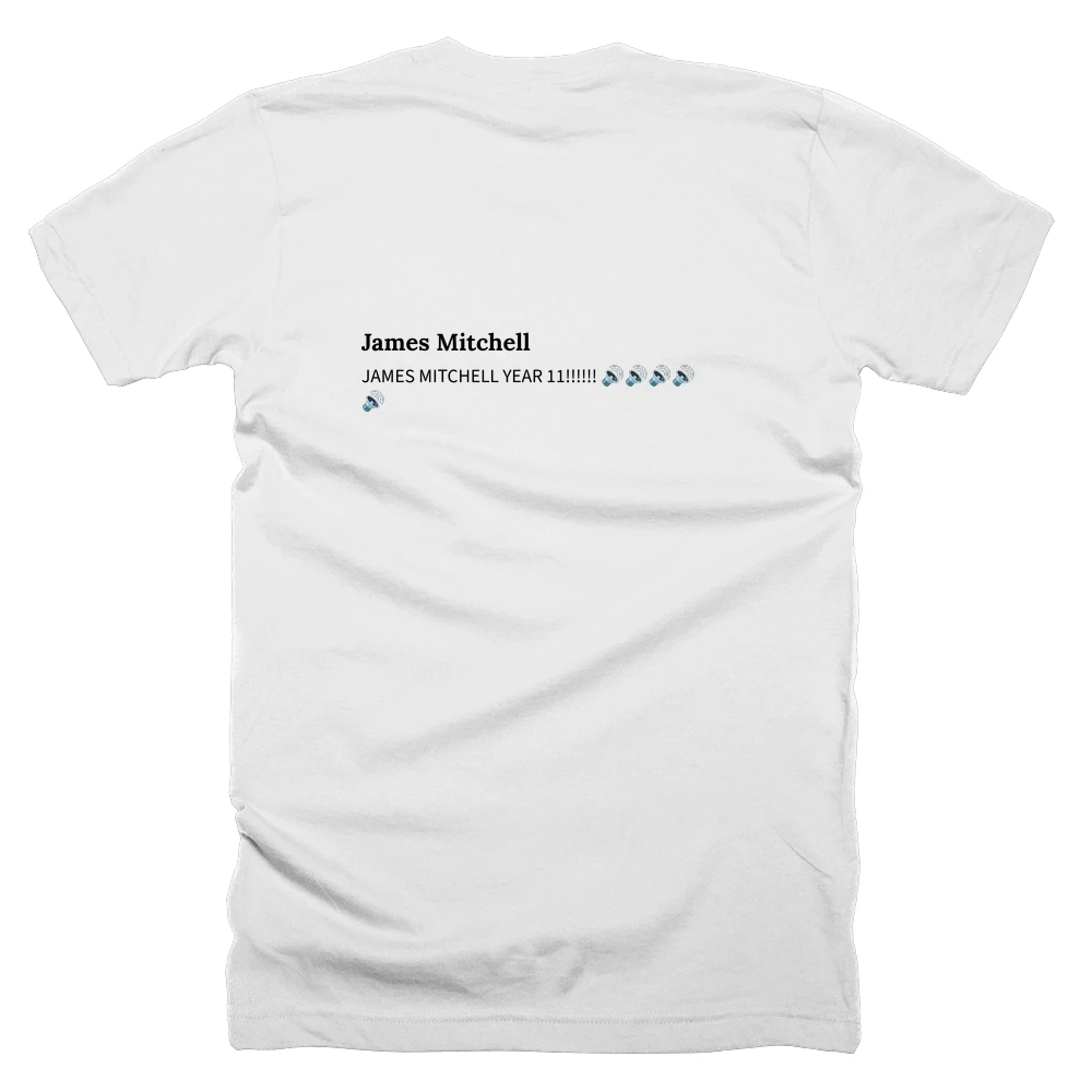 T-shirt with a definition of 'James Mitchell' printed on the back