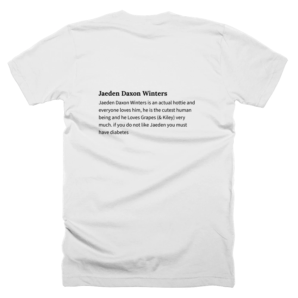 T-shirt with a definition of 'Jaeden Daxon Winters' printed on the back