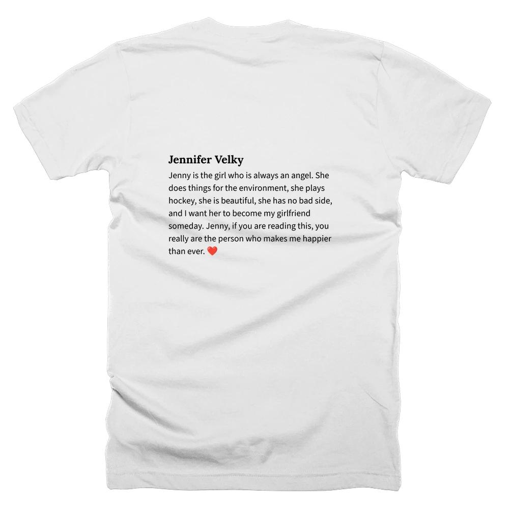 T-shirt with a definition of 'Jennifer Velky' printed on the back